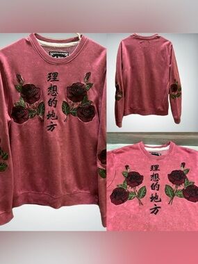 Blind Rooster Women’s Pink Sweater - Size M Embroidered